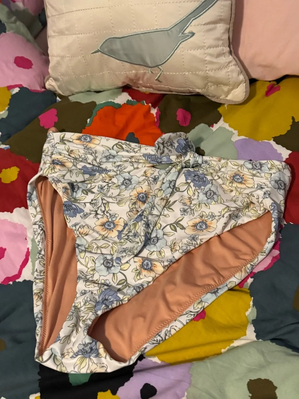 J Crew Floral Vines swim set; 38C and Large